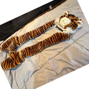 Kid's Tru Fit Tiger-themed Plush 3-in-1 winter accessory that functions as a hat